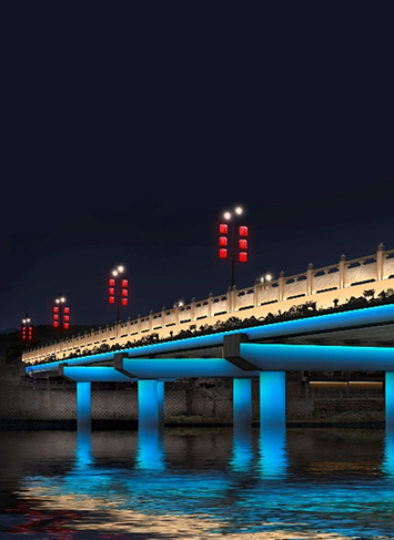 Проект освещения ночной сцены города Хэцяо