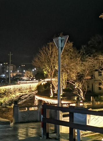 Проект освещения ночной сцены живописного района горы Дамин